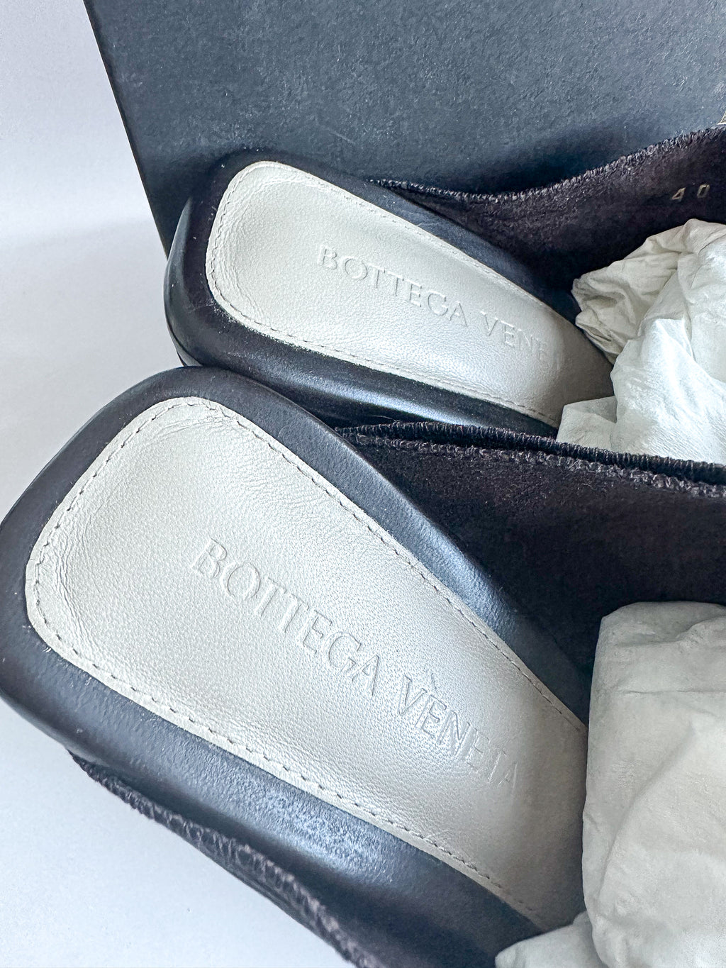 Bottega Veneta Fondant Crunch Lux Leather Rubber Sole Mule Heels