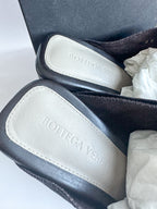 Bottega Veneta Fondant Crunch Lux Leather Rubber Sole Mule Heels