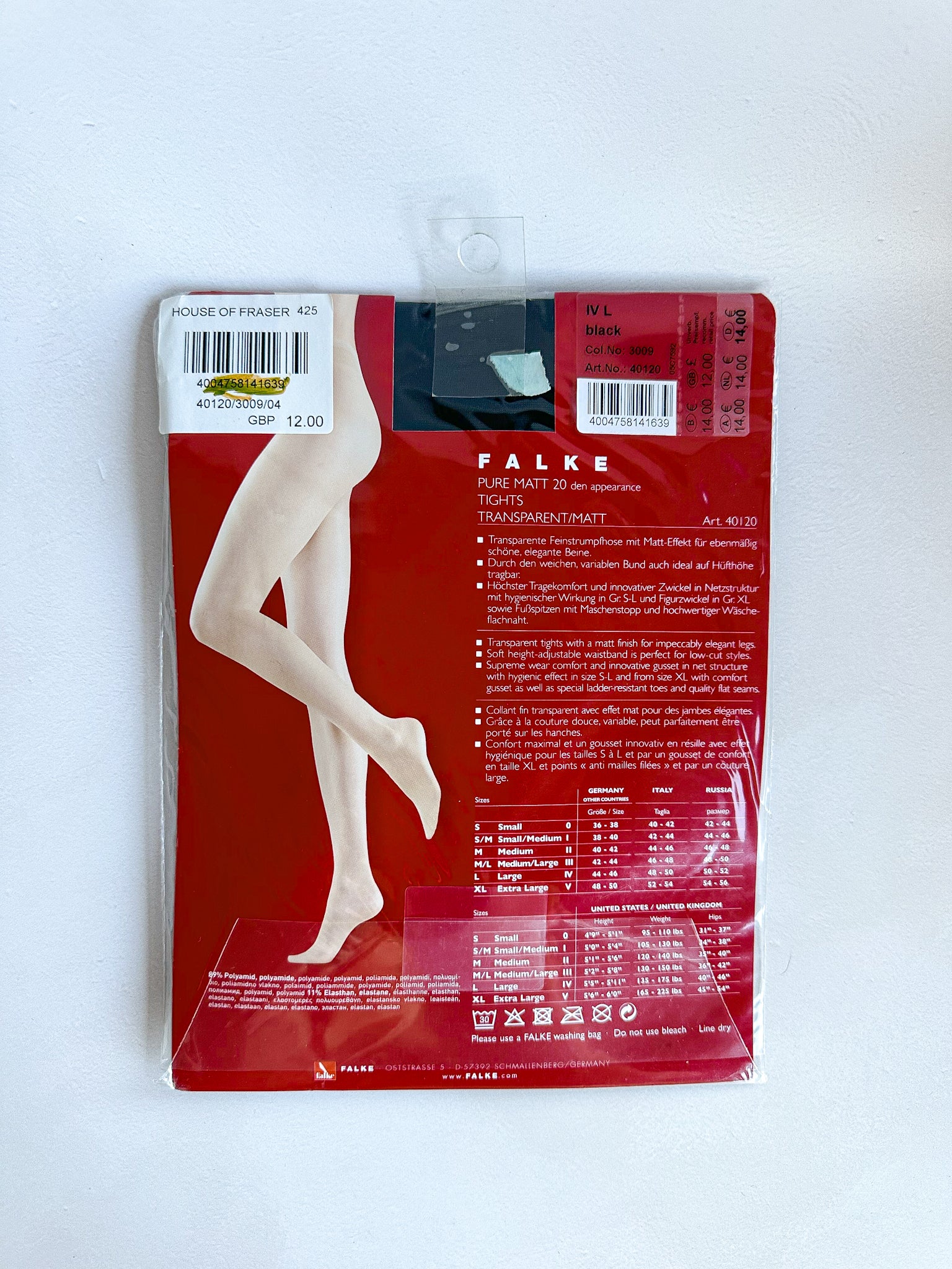 FALKE Pure Matte 20 Denier Tights in Black