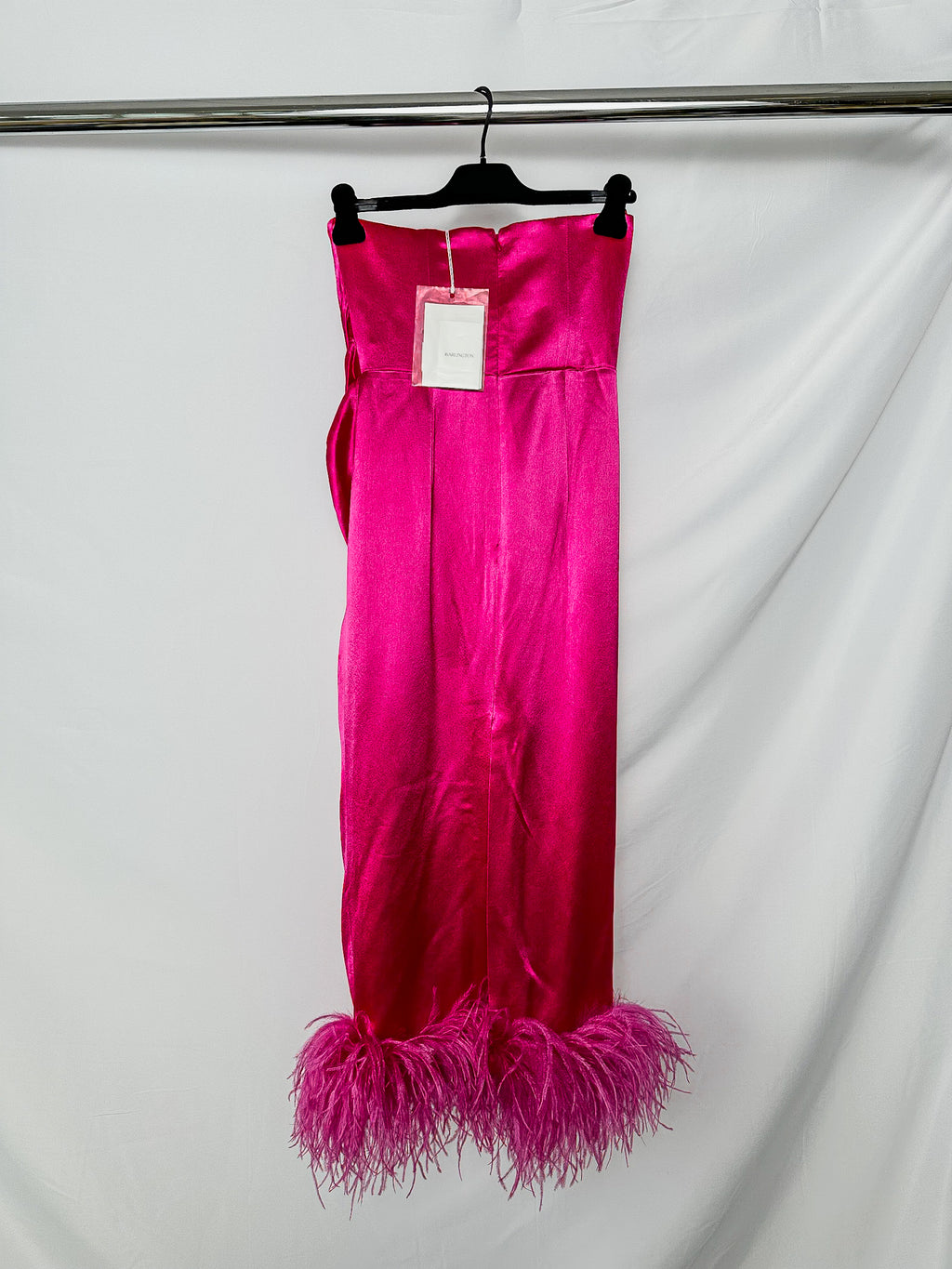 16arlington pink feather dress 16Arlington Adelaide One Shoulder dress- Hot Pink & Baby Pink