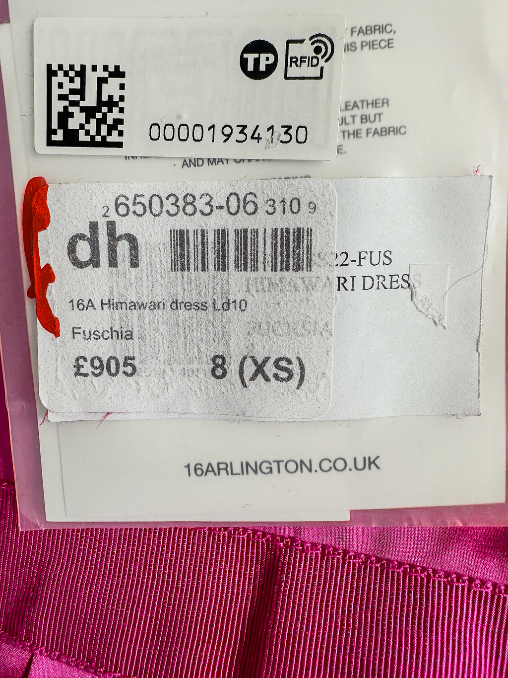 16Arlington Fuchsia Pink Himawari Feather Trim Satin Strapless Mini Dress