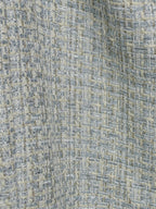 Self-Portrait Blue Boucle Tweed Folded Collar Diamante Button Detail Midi Dress