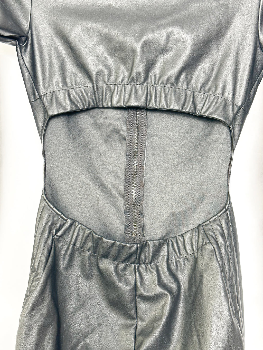 Wolford Black Mighty 80s Vegan Leather Jumpsuit