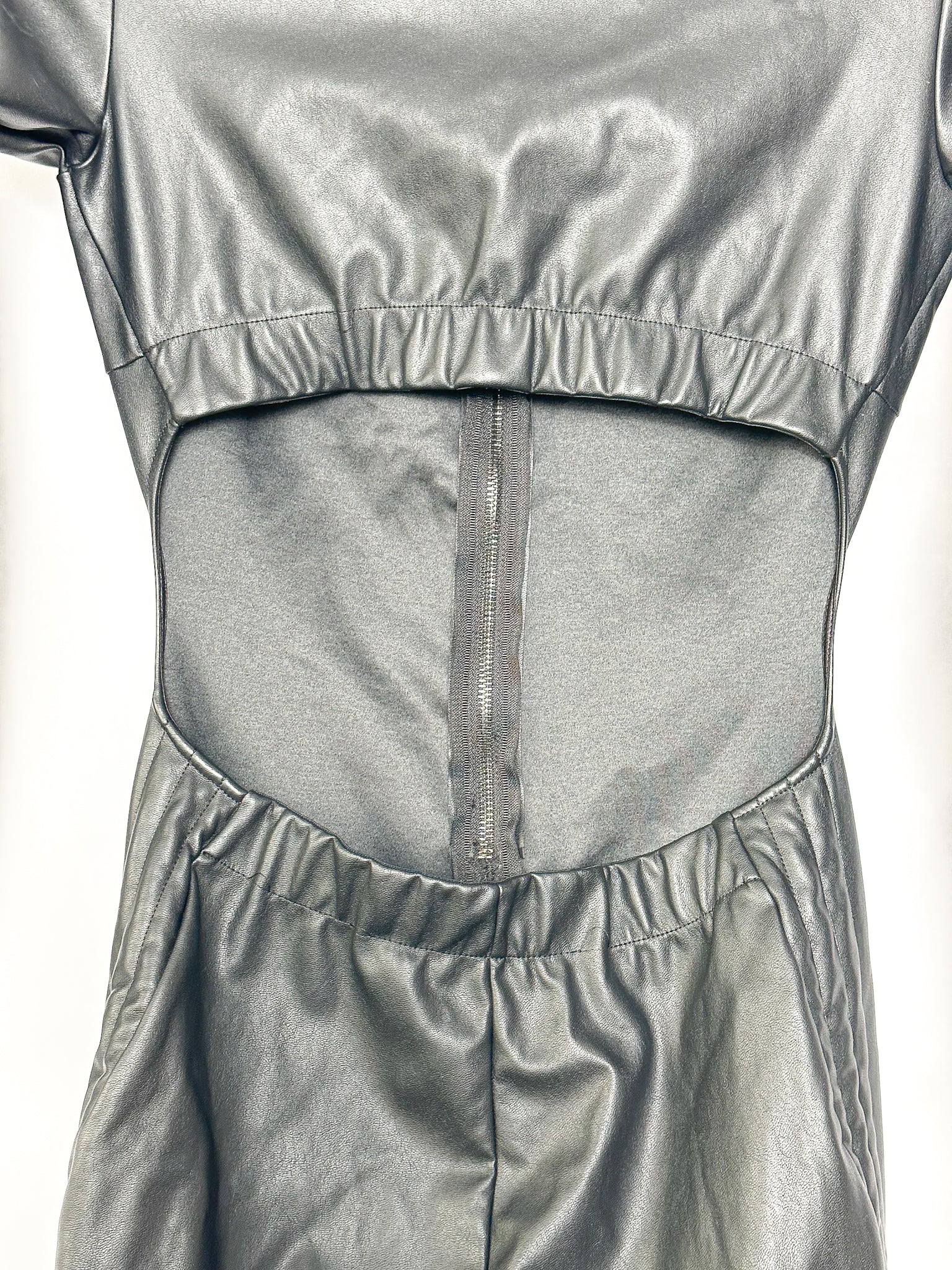 Wolford Black Mighty 80s Vegan Leather Jumpsuit