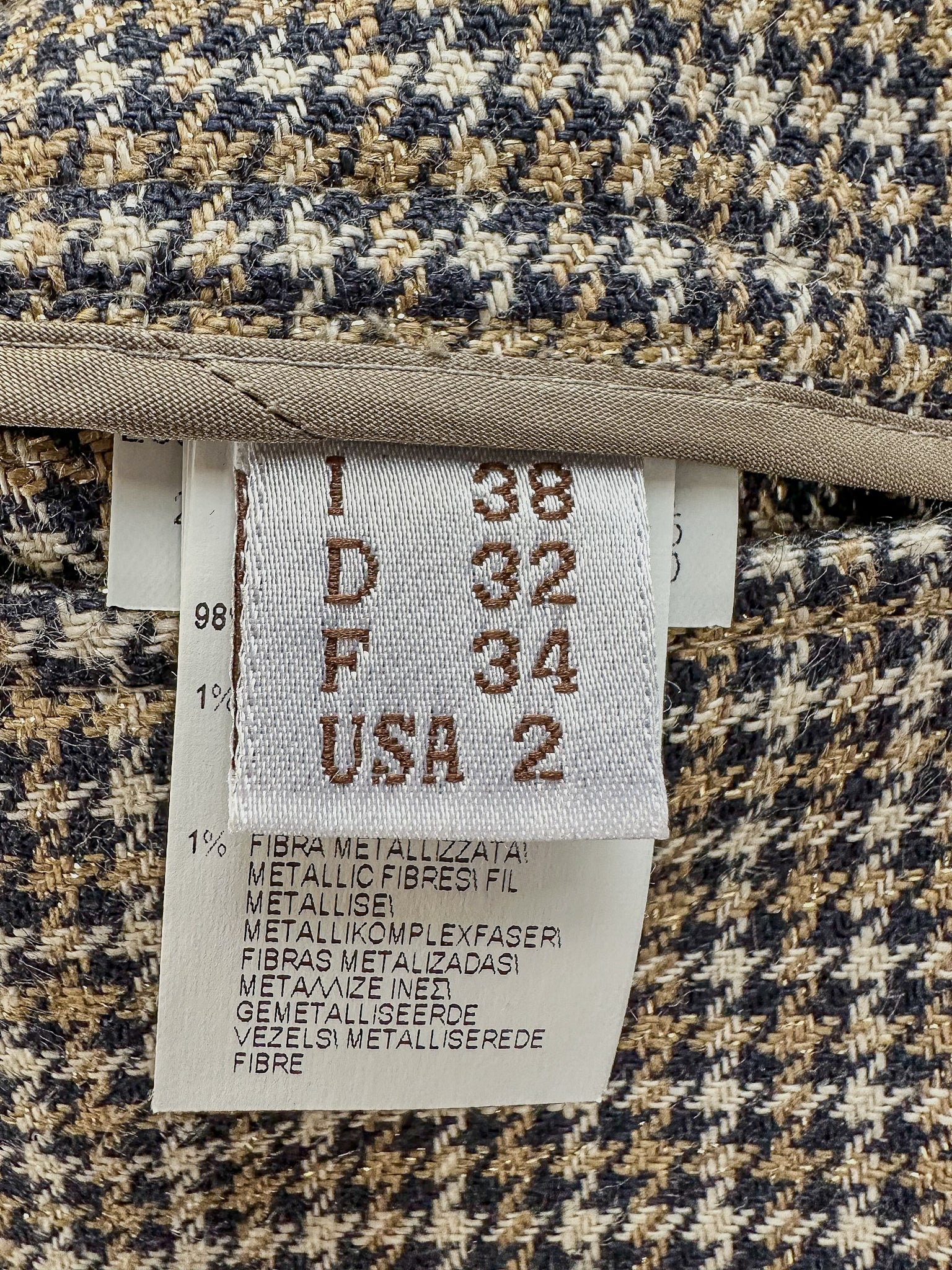 Brunello Cucinelli Houndstooth Check Print Skort