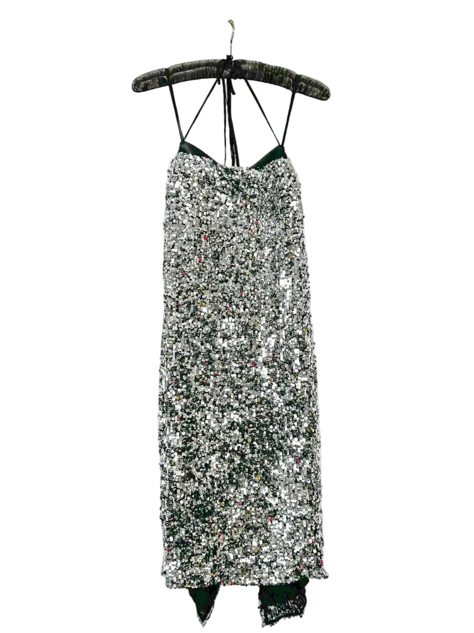 Erdem Silver Sequinned Embellished Strappy Dress