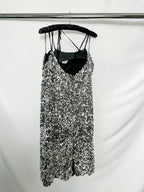Erdem Silver Sequinned Embellished Strappy Dress
