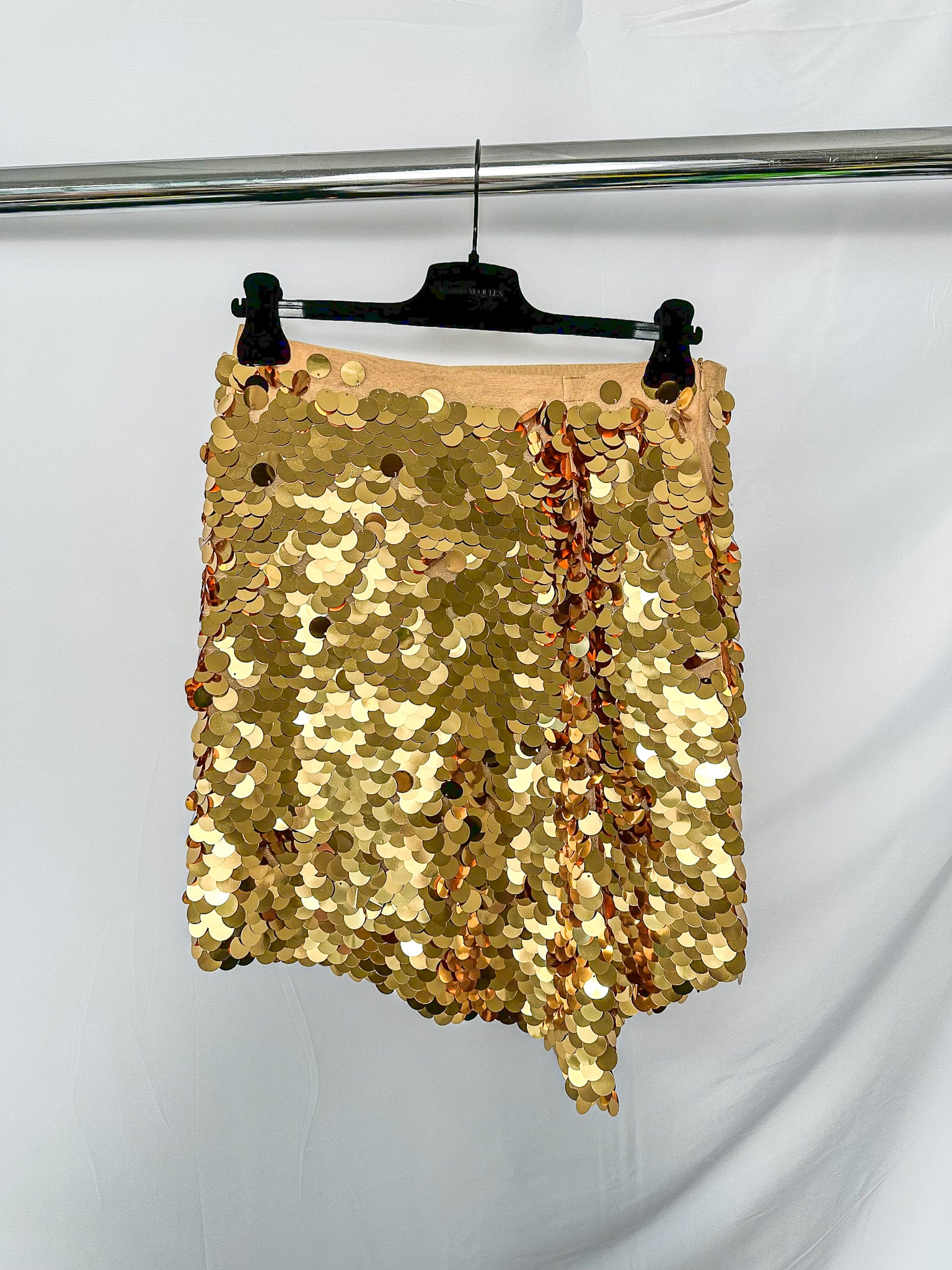 Patrizia Pepe Gold Sequinned Mini Skirt