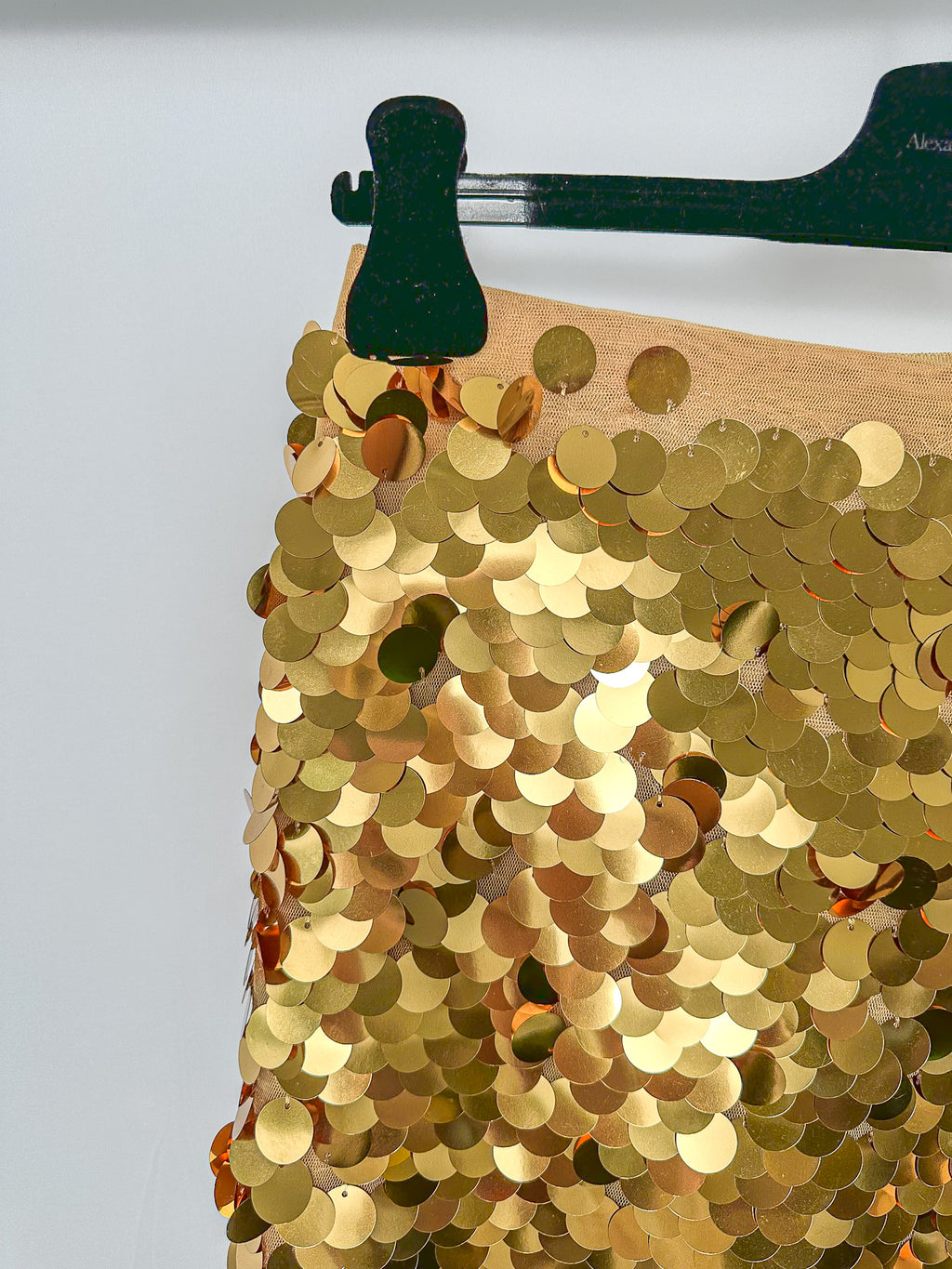 Patrizia Pepe Gold Sequinned Mini Skirt