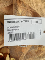 Patrizia Pepe Gold Sequinned Mini Skirt