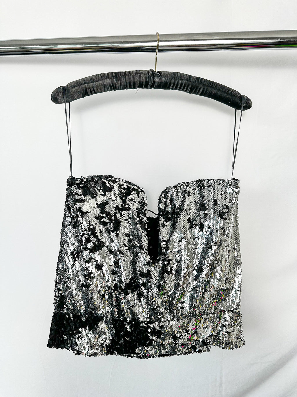 Isabel Marant Mandy Sequinned Embellished Plunge Bustier Top