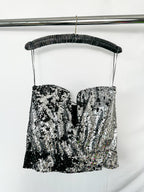 Isabel Marant Mandy Sequinned Embellished Plunge Bustier Top