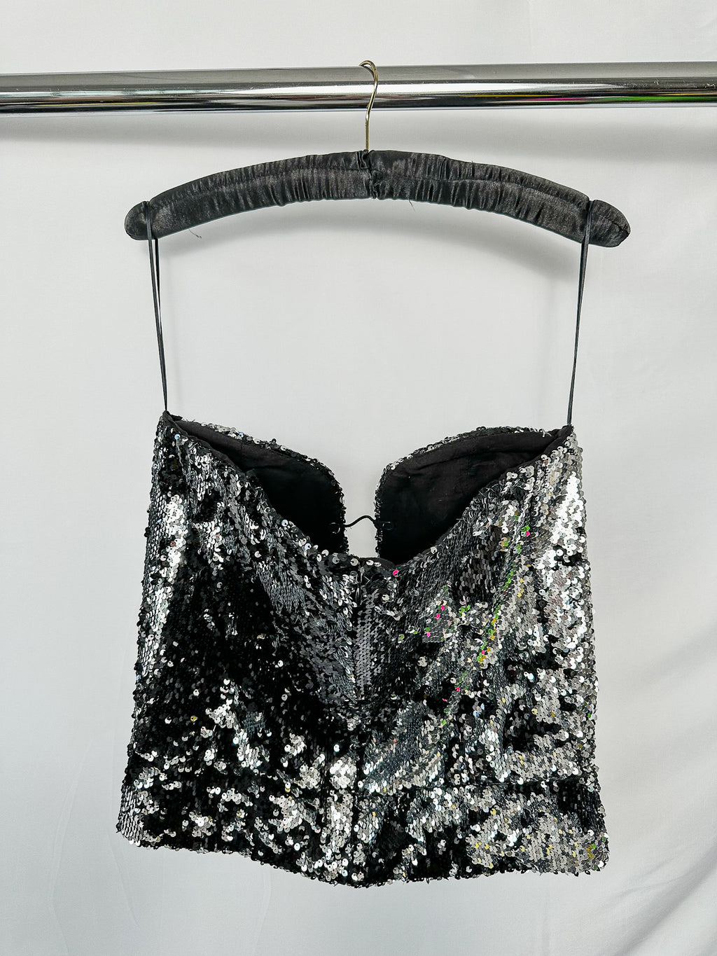 Isabel Marant Mandy Sequinned Embellished Plunge Bustier Top