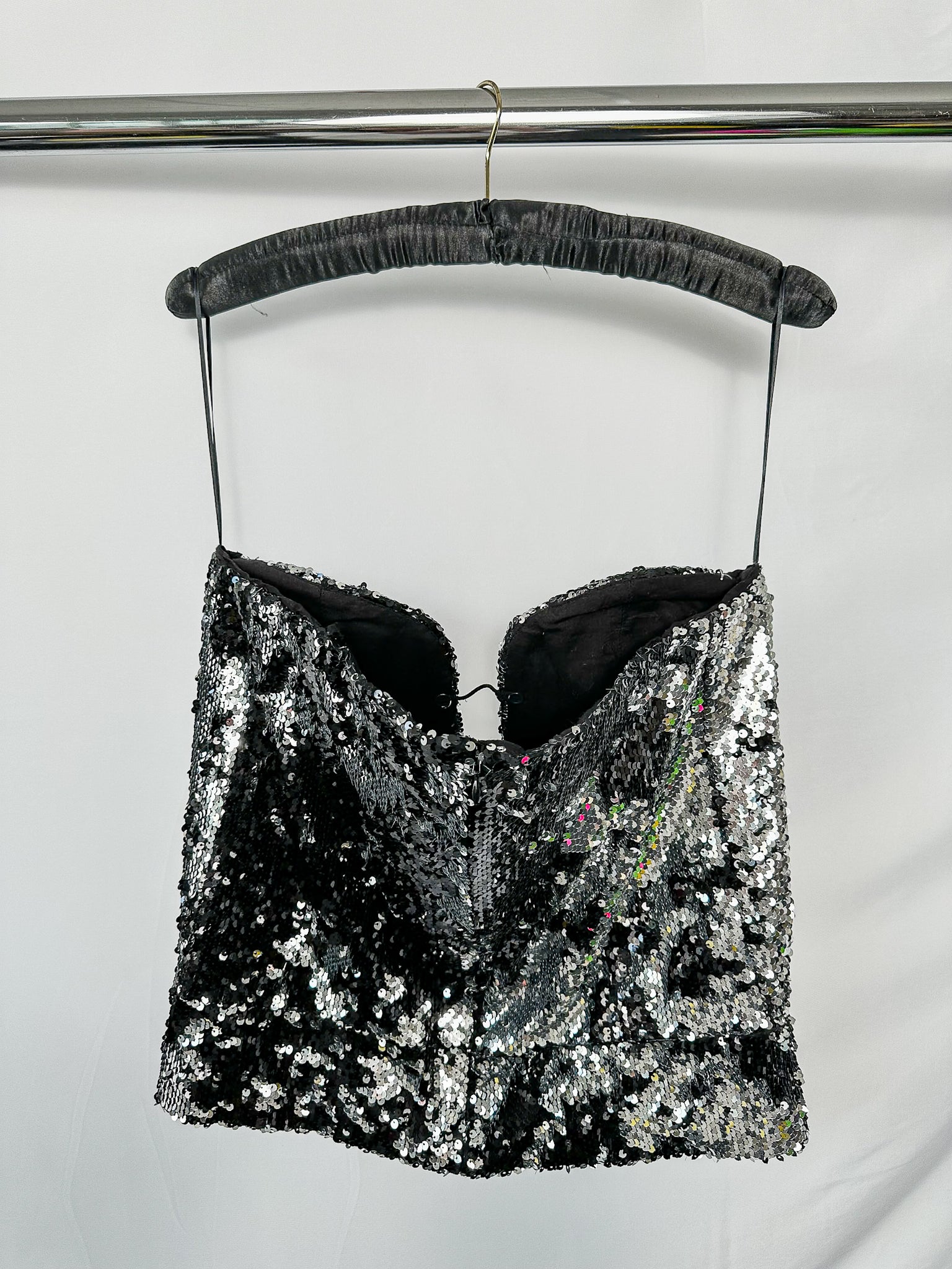 Isabel Marant Mandy Sequinned Embellished Plunge Bustier Top