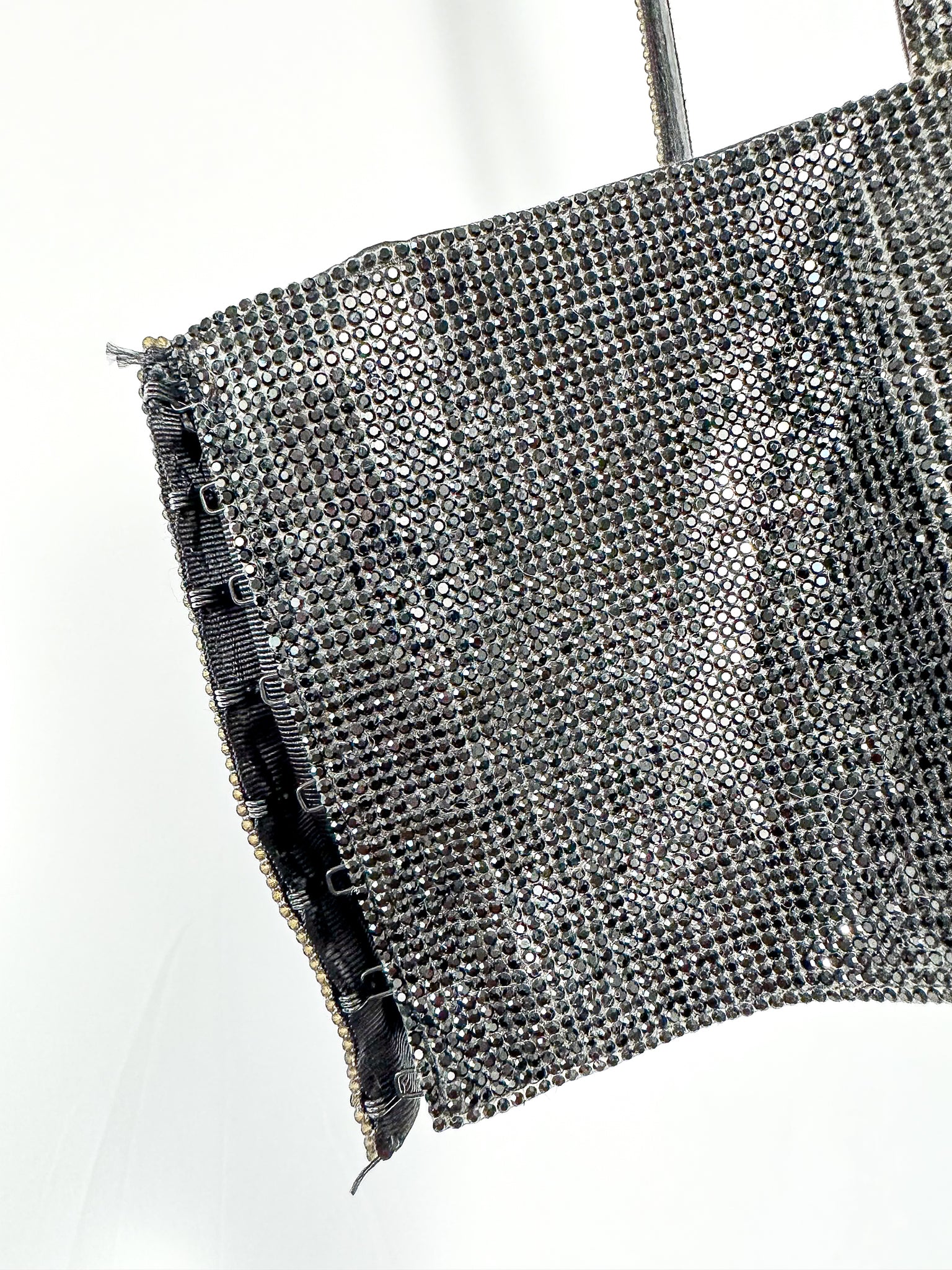 Nuè Studio Black Rhinestone Embellished Crop Top