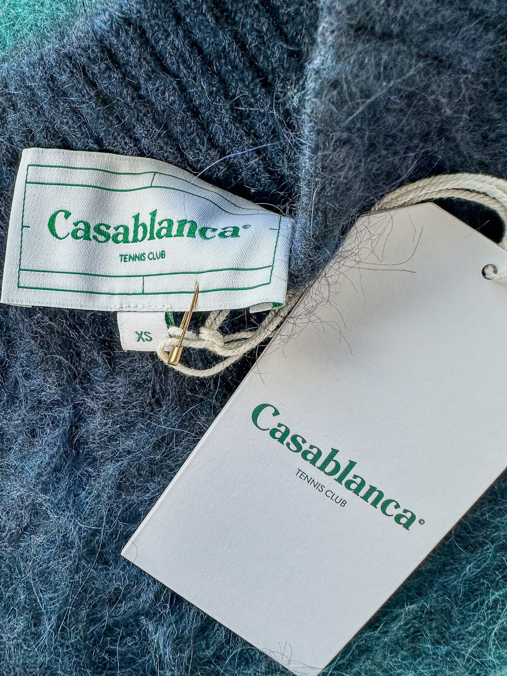 Pull en mohair à col montant dégradé avec logo Casablanca