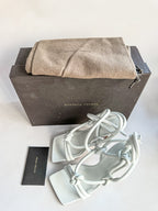 Bottega Veneta White Square Dream Knotted Toe Heels