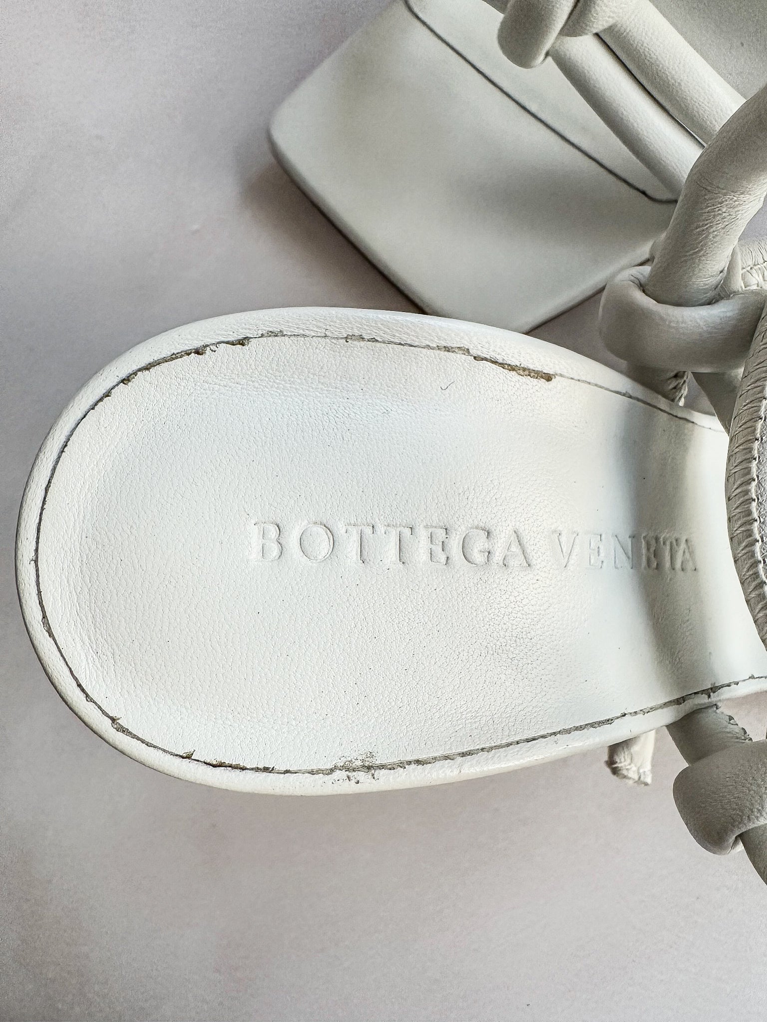 Bottega Veneta White Square Dream Knotted Toe Heels
