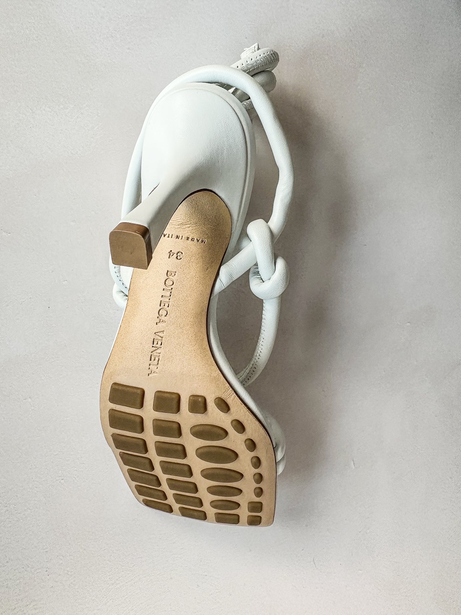 Bottega Veneta White Square Dream Knotted Toe Heels