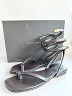 Bottega Veneta Brown Nappa Leather Spiral Sandals
