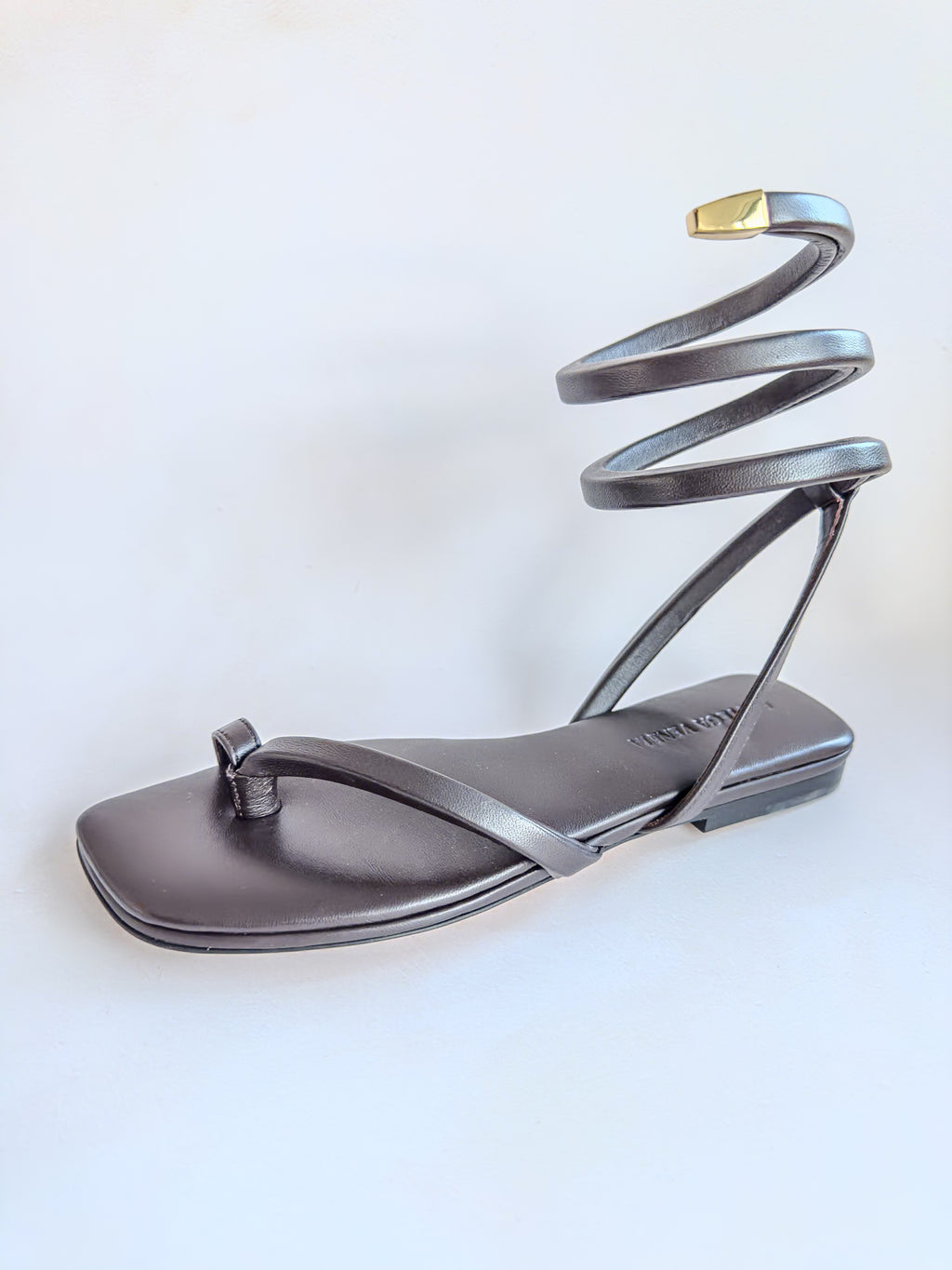 Bottega Veneta Brown Nappa Leather Spiral Sandals