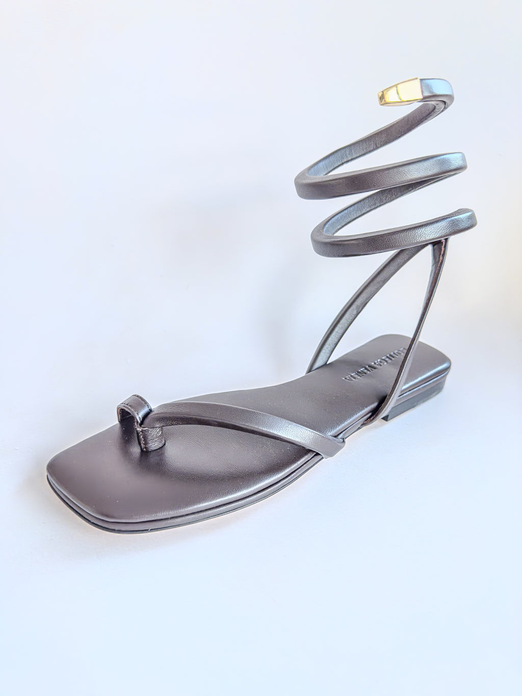 Bottega Veneta Brown Nappa Leather Spiral Sandals