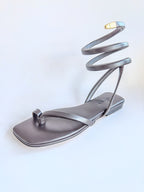 Bottega Veneta Brown Nappa Leather Spiral Sandals