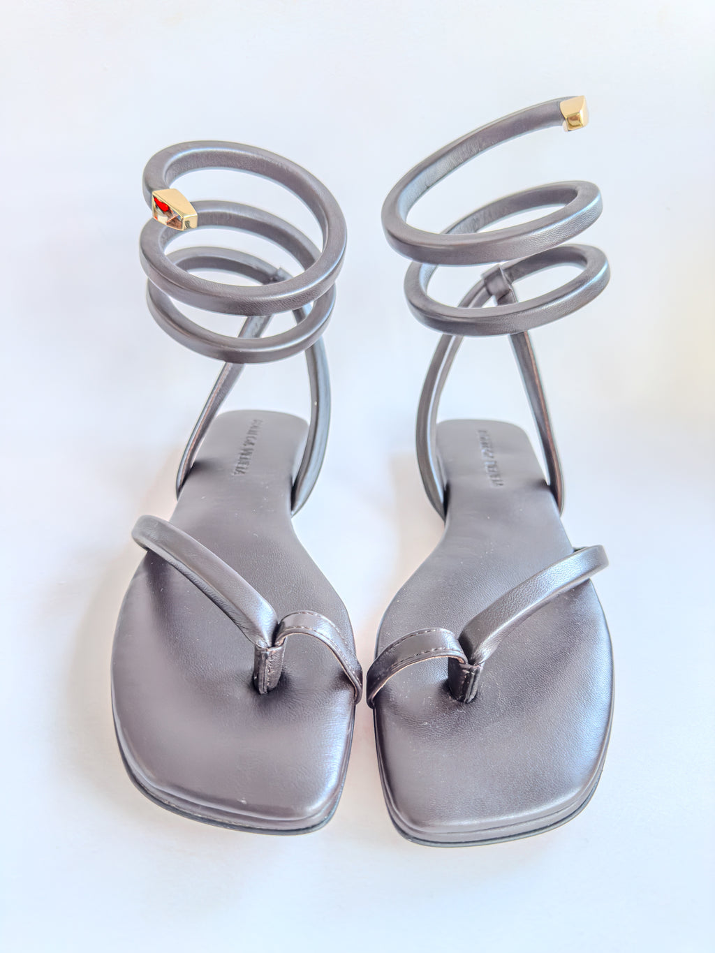 Bottega Veneta Brown Nappa Leather Spiral Sandals