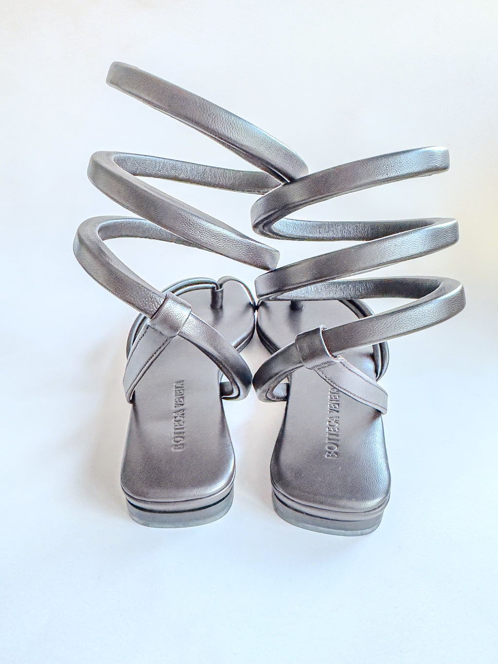 Bottega Veneta Brown Nappa Leather Spiral Sandals