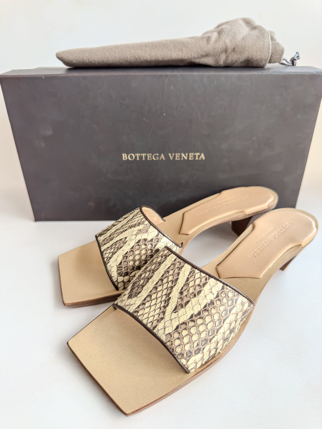 Bottega Veneta Dubai Exclusive Ravello Python Leather Mules
