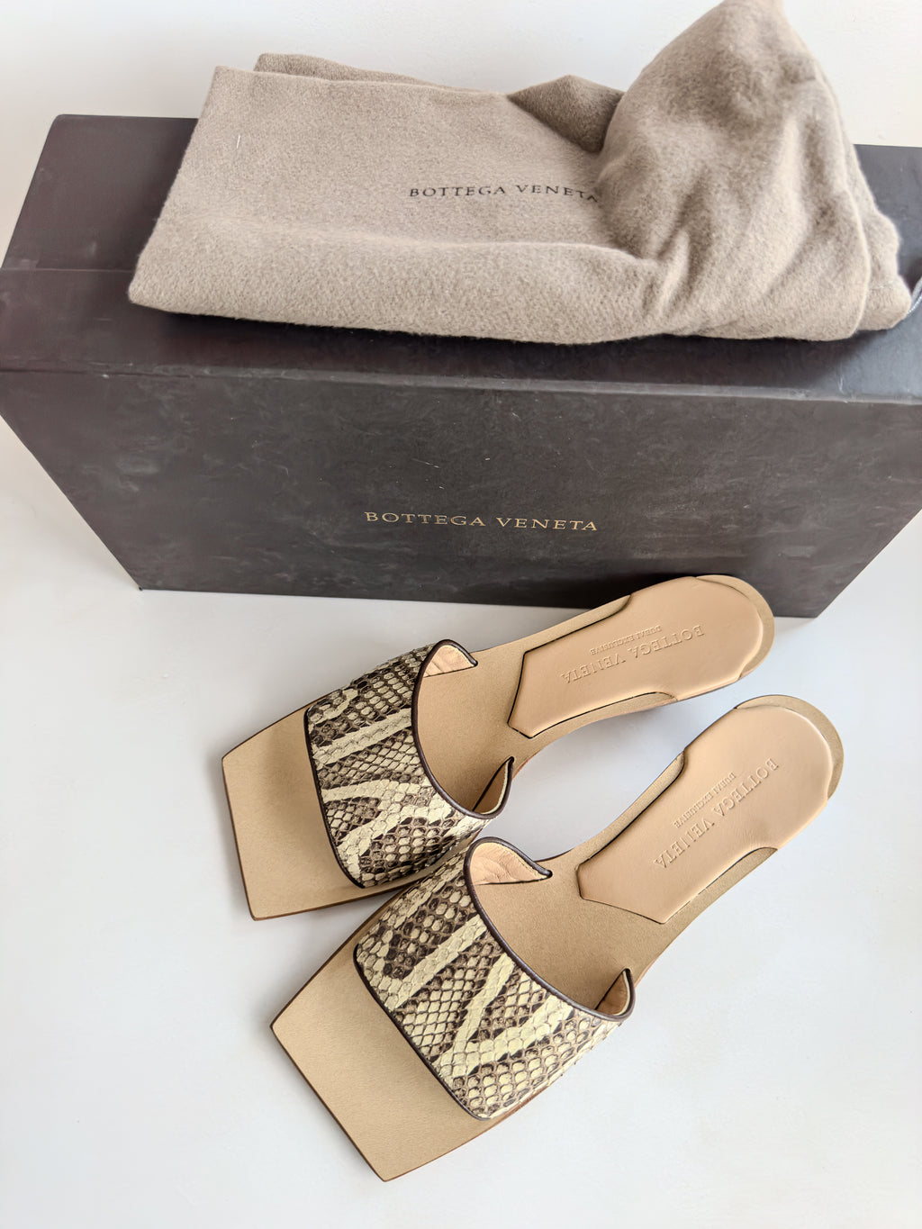 Bottega Veneta Dubai Exclusive Ravello Python Leather Mules
