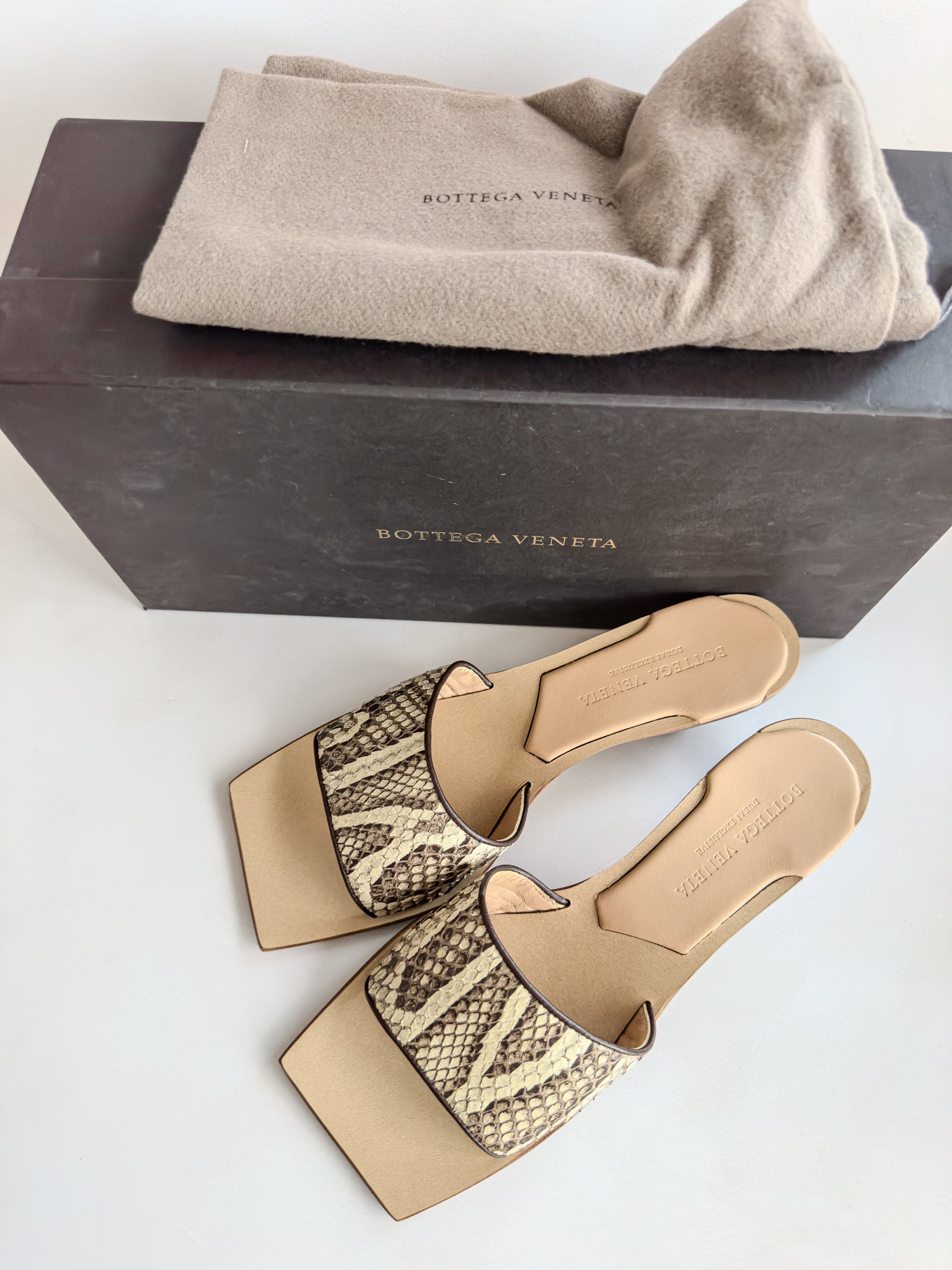 Bottega Veneta Dubai Exclusive Ravello Python Leather Mules