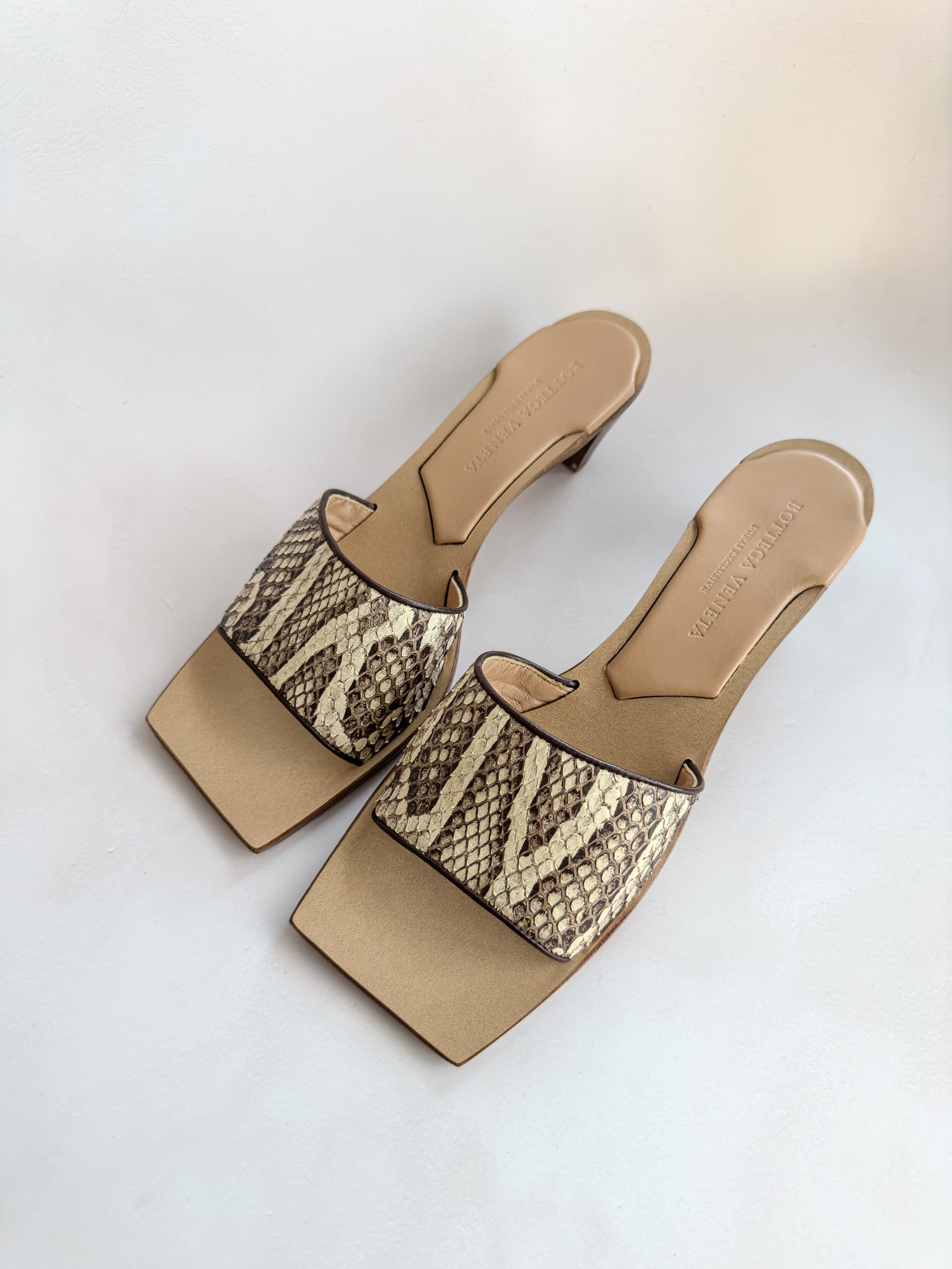 Bottega Veneta Dubai Exclusive Ravello Python Leather Mules