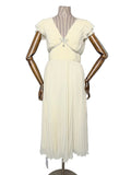 Self-Portrait Cream Crystal Bow Detail Chiffon Midi Dress