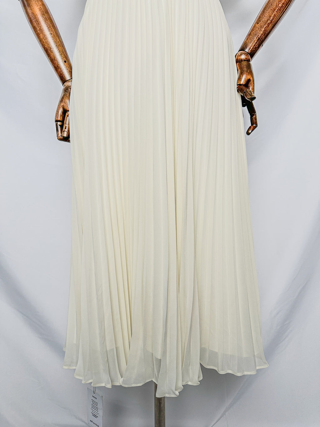 Self-Portrait Cream Crystal Bow Detail Chiffon Midi Dress