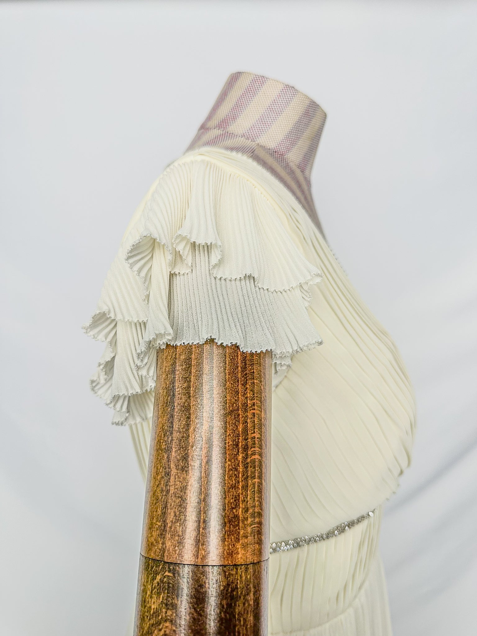 Self-Portrait Cream Crystal Bow Detail Chiffon Midi Dress