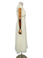 Self-Portrait Cream Crystal Bow Detail Chiffon Midi Dress