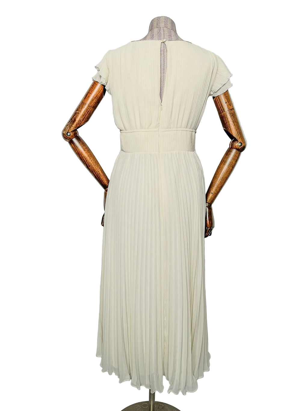 Self-Portrait Cream Crystal Bow Detail Chiffon Midi Dress