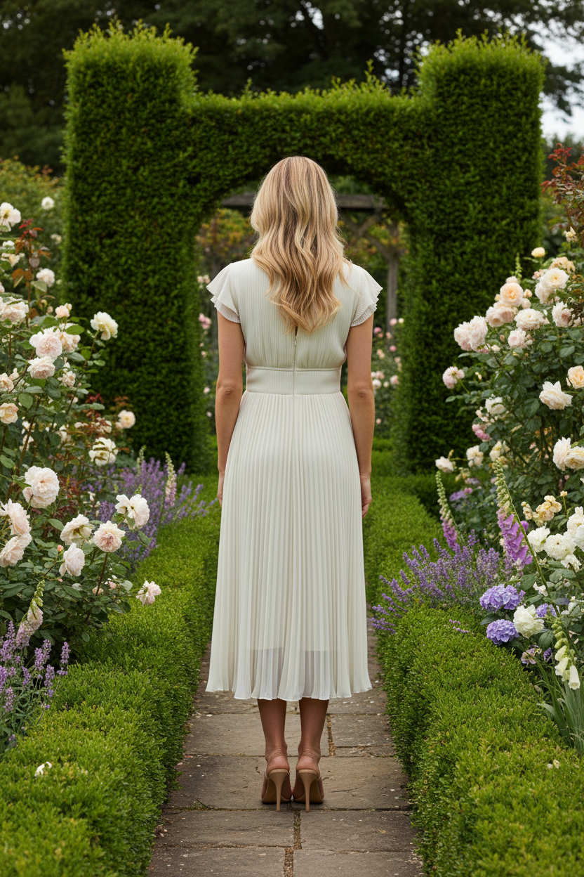 Self-Portrait Cream Crystal Bow Detail Chiffon Midi Dress – House Of Huntington