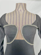 Self-Portrait Black Crepe Crystal Embellished Midi Dress