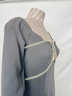 Self-Portrait Black Crepe Crystal Embellished Midi Dress