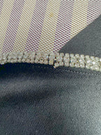 Self-Portrait Black Crepe Crystal Embellished Midi Dress