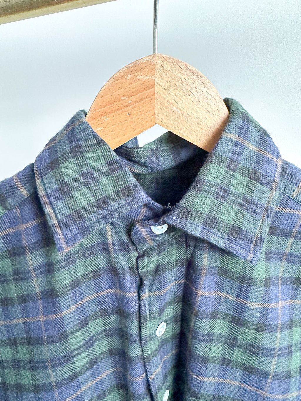 Drake's Green Blue Checked Brushed Cotton Lumberjack Work Shirt - House Of Huntington