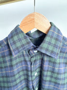 Drake's Green Blue Checked Brushed Cotton Lumberjack Work Shirt - House Of Huntington