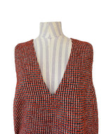 Ganni Red Tweed Check Pattern Red Mini Length Dress