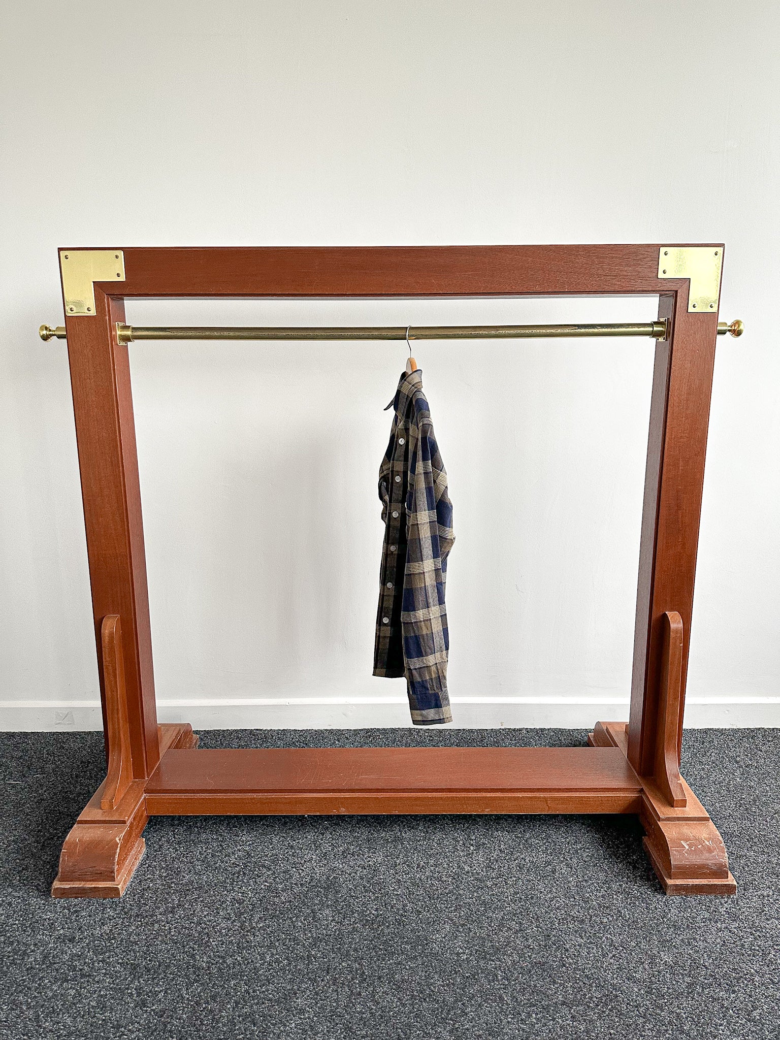 Drake's Navy Blue Checked Flannel Lumberjack Work Overshirt - House Of Huntington