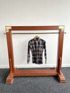 Drake's Navy Blue Checked Flannel Lumberjack Work Overshirt - House Of Huntington