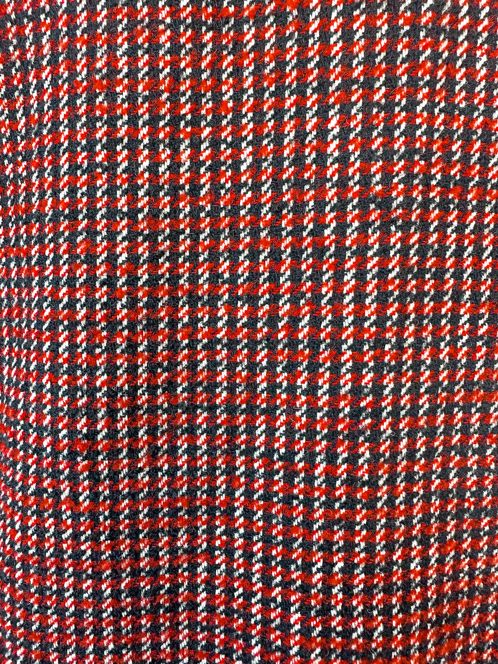 Ganni Red Tweed Check Pattern Red Mini Length Dress