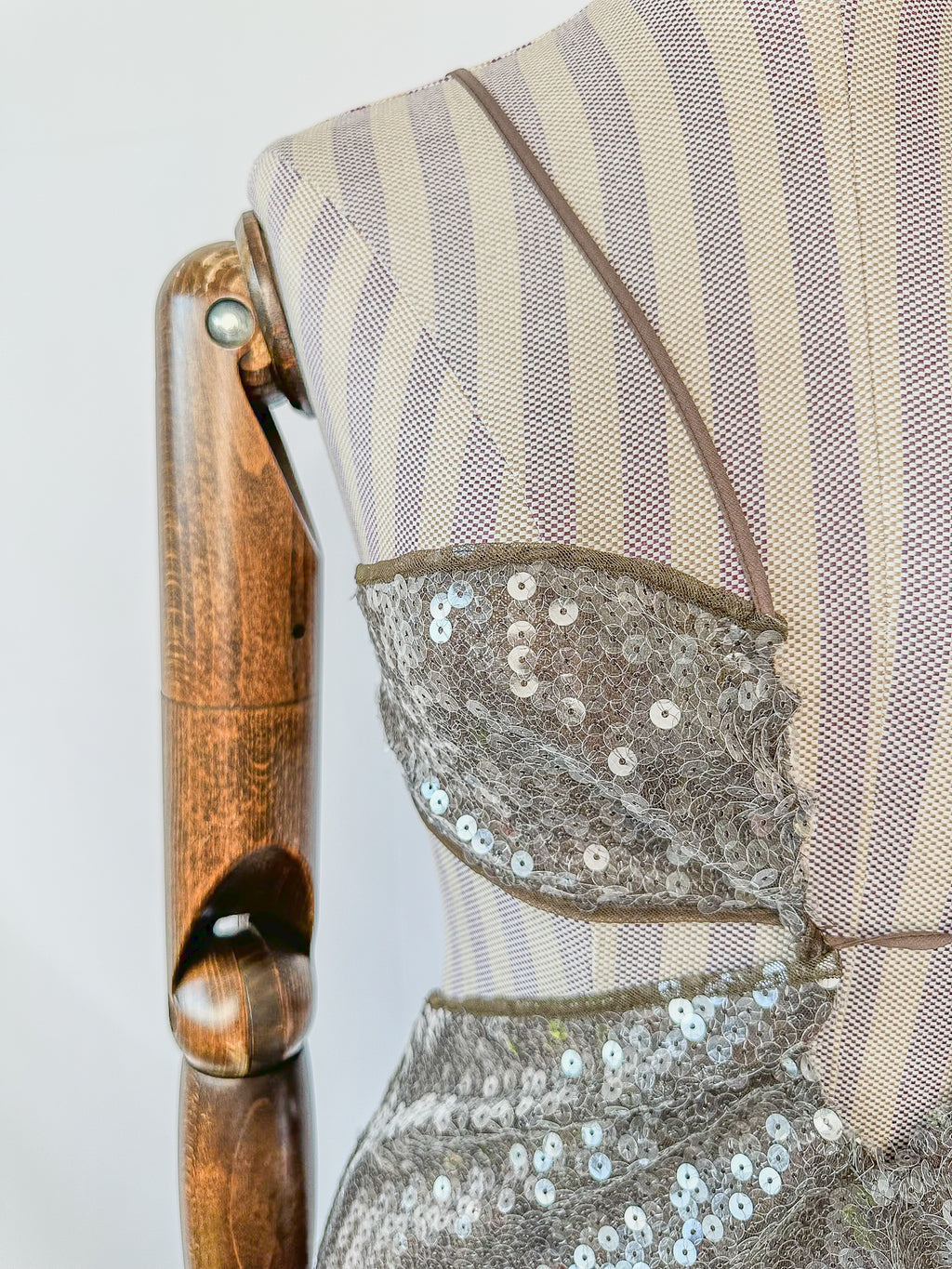 Nensi Dojaka Brown Sequin Cut-Out Mini Dress
