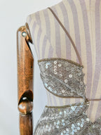 Nensi Dojaka Brown Sequin Cut-Out Mini Dress